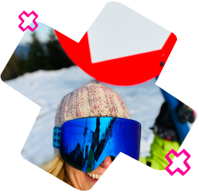 usmiata lyžiarka v škole lyžovania