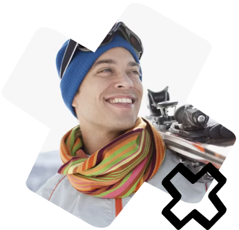 lyžiar pohľad zblízka